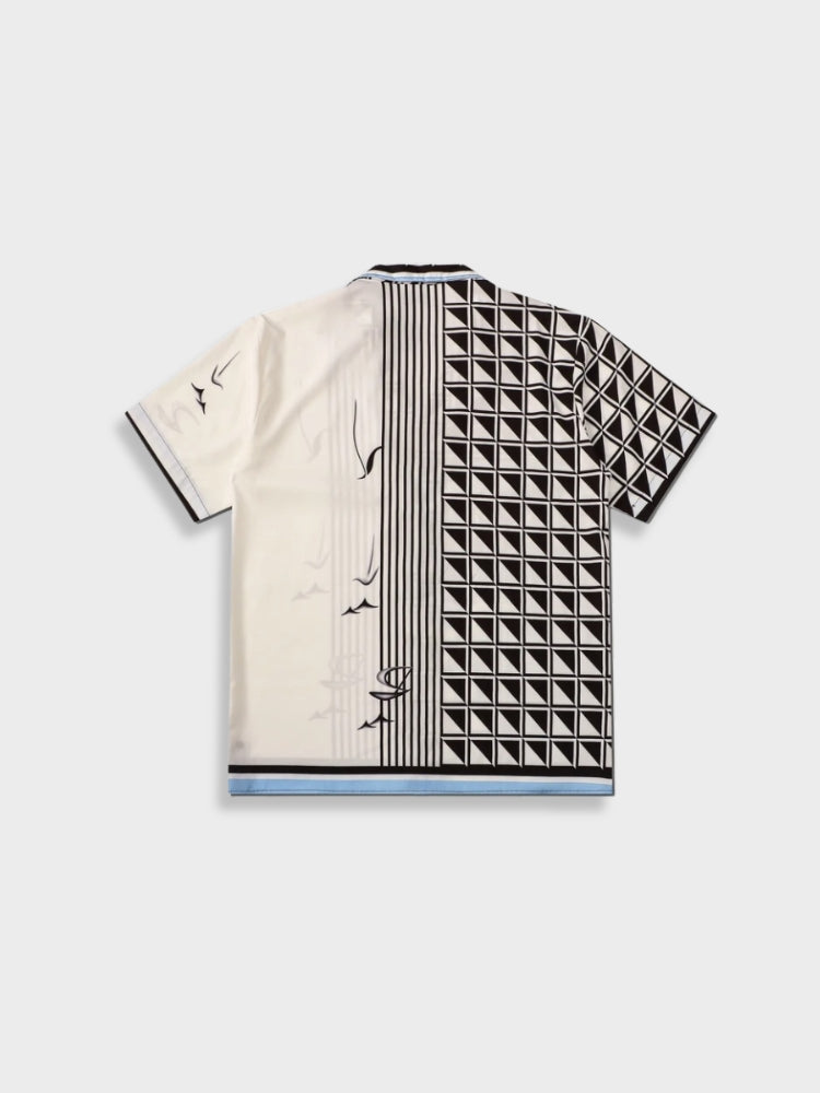 SHORT-SLEEVED BUTTON-DOWN SHIRT WITH STATUE PRINT - SHORT SLEEVED ROMAN