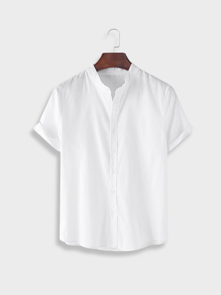 SHORT-SLEEVED SHIRT WHITE CLASSIC STYLE CASUAL WEAR