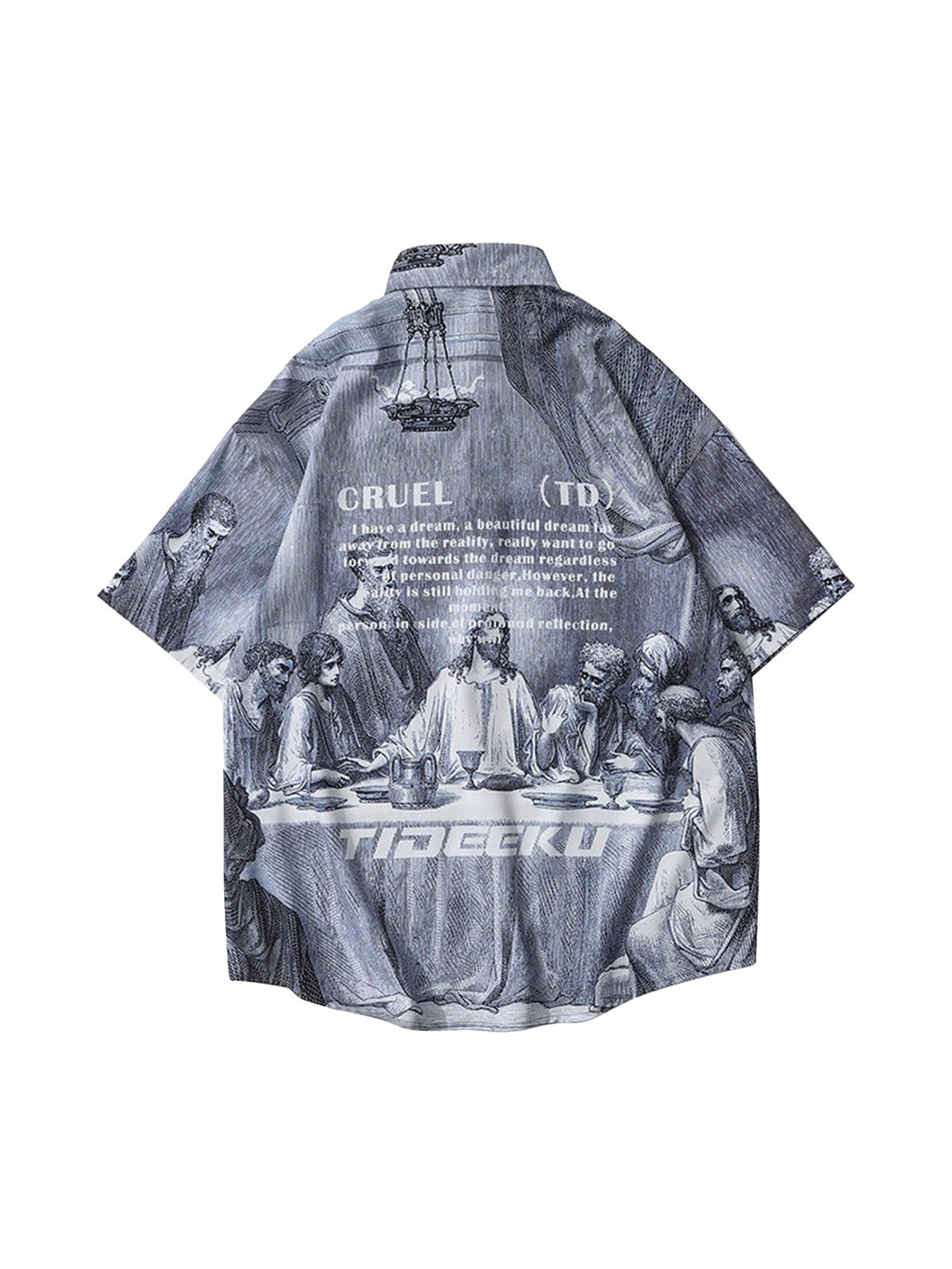 SHORT-SLEEVED SHIRT WITH LAST SUPPER PRINT - SUPPER PRINTED SHIRTS