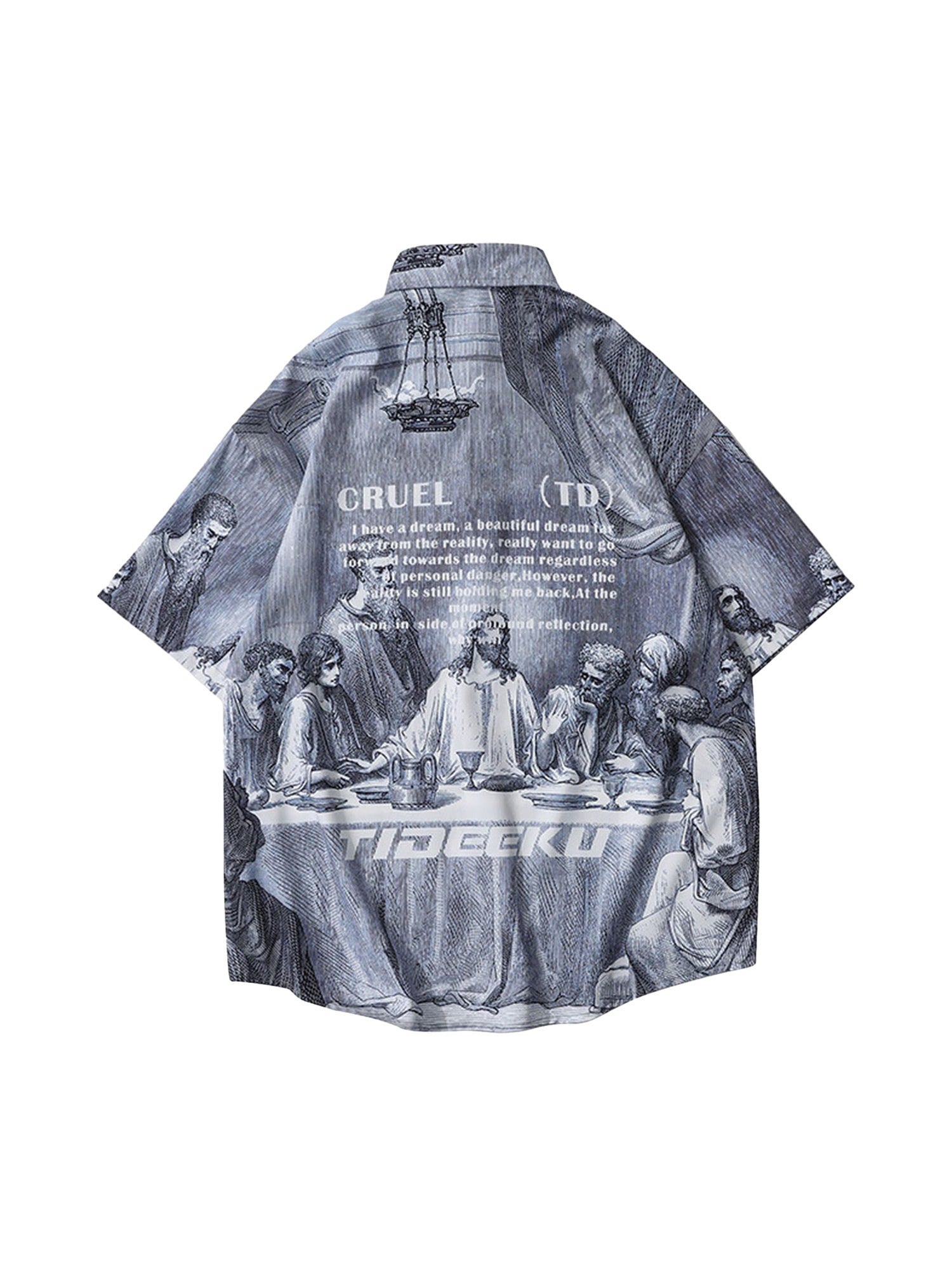 SHORT-SLEEVED SHIRT WITH LAST SUPPER PRINT - SUPPER PRINTED SHIRTS