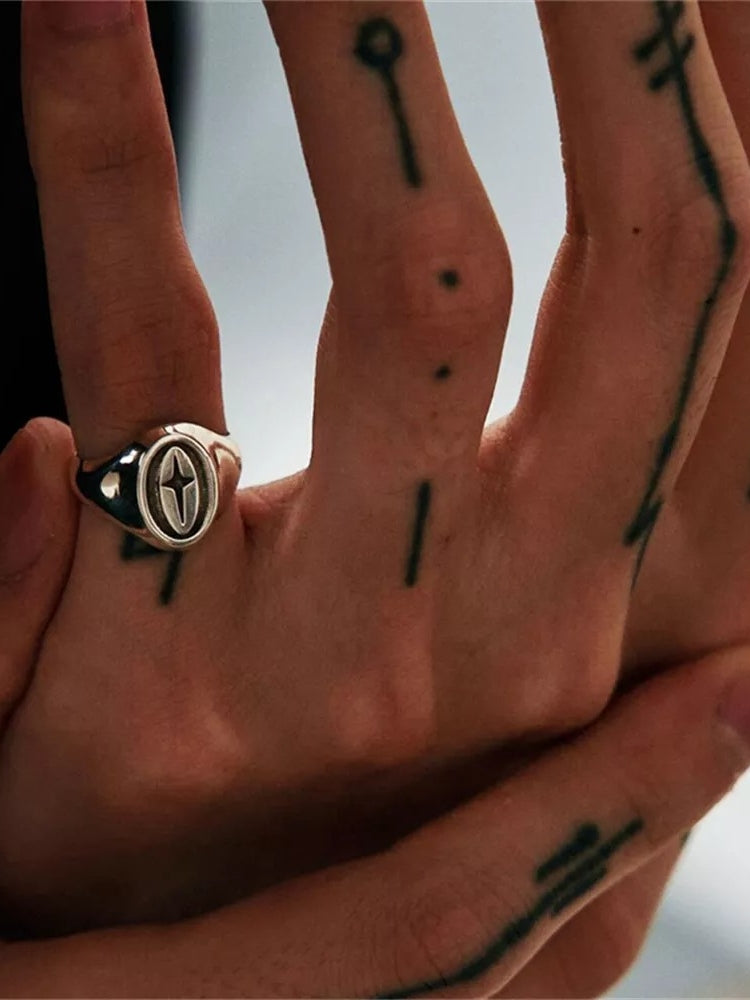 SILVER ADJUSTABLE RING WITH STARBURST DESIGN RESIZABLE VINTAGE