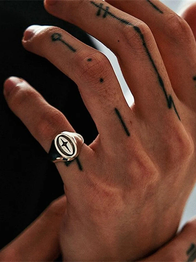 SILVER ADJUSTABLE RING WITH STARBURST DESIGN RESIZABLE VINTAGE