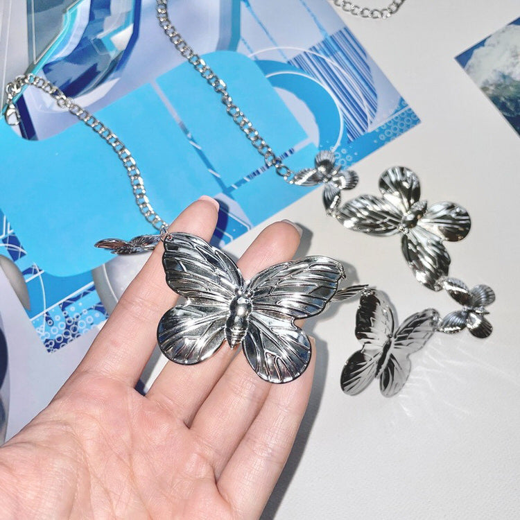 SILVER BUTTERFLY CHAIN BELT FOR WOMEN FASHION ACCESSORY
