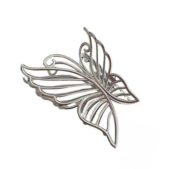 SILVER BUTTERFLY HAIR CLAW FOR ELEGANT HAIR ACCESSORIES