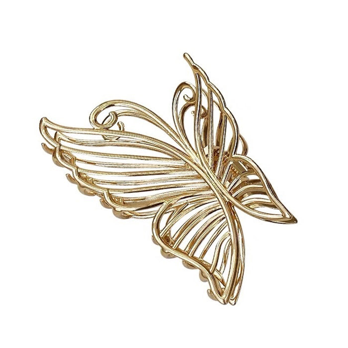 SILVER BUTTERFLY HAIR CLAW FOR ELEGANT HAIR ACCESSORIES