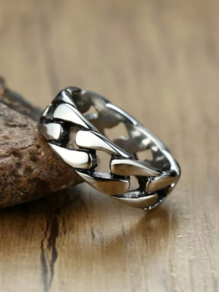 SILVER CHAIN-LINK RING ALICANTE ELEGANCE VINTAGE RING