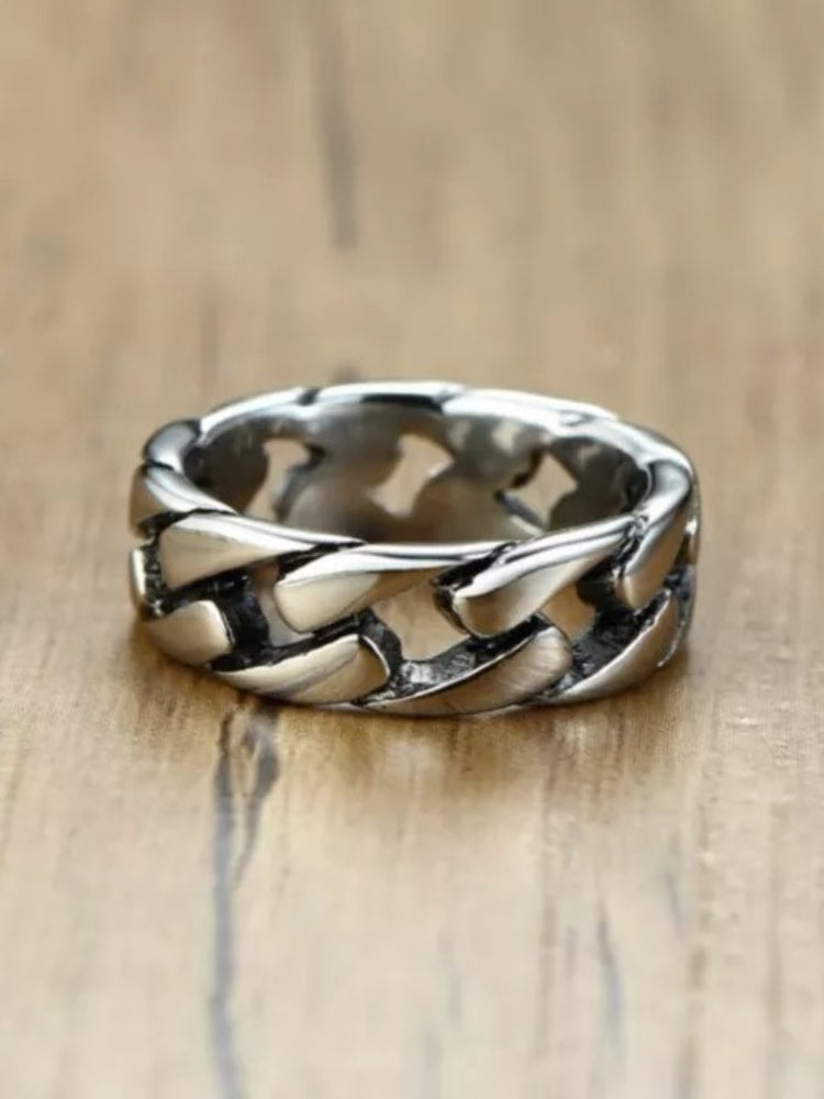 SILVER CHAIN-LINK RING ALICANTE ELEGANCE VINTAGE RING