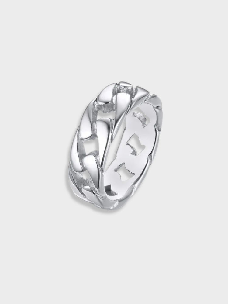 SILVER CHAIN-LINK RING ALICANTE ELEGANCE VINTAGE RING