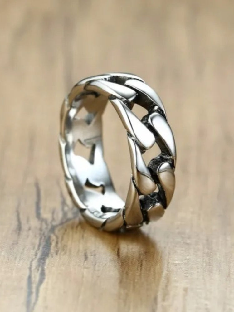 SILVER CHAIN-LINK RING ALICANTE ELEGANCE VINTAGE RING