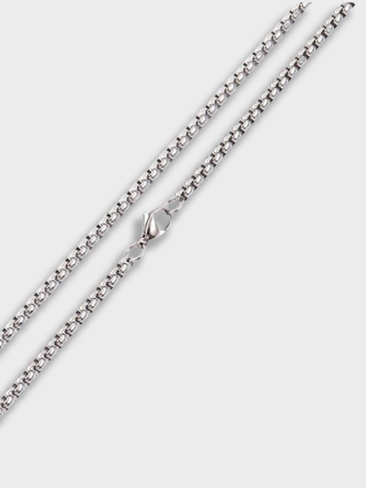SILVER CHAIN NECKLACE BOXIE CHAIN SECURE STORAGE OPTION