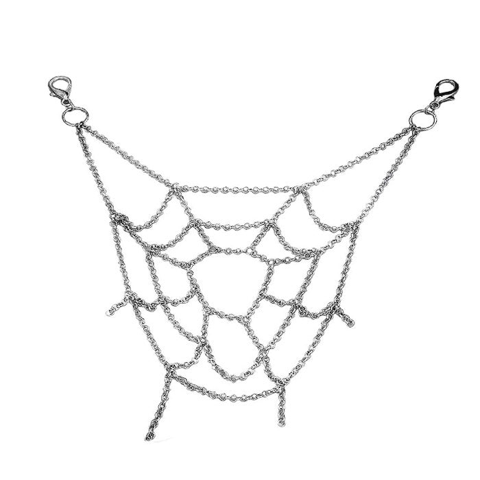 SILVER CHAIN SPIDERWEB ACCESSORY FOR JEWELRY OR COSTUME DESIGN