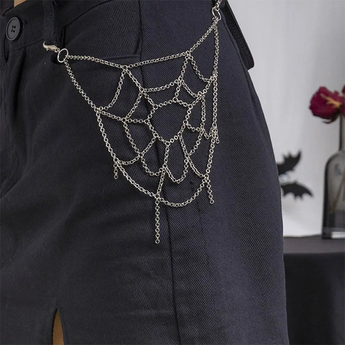 SILVER CHAIN SPIDERWEB ACCESSORY FOR JEWELRY OR COSTUME DESIGN