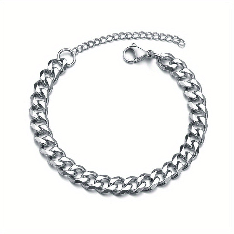 SILVER CURB CHAIN BRACELET WITH 18K GOLD PLATED FINISH
