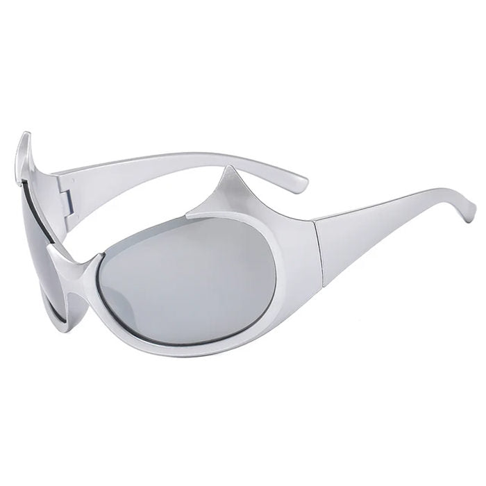 SILVER FUTURISTIC SUNGLASSES FOR MEN AND WOMEN