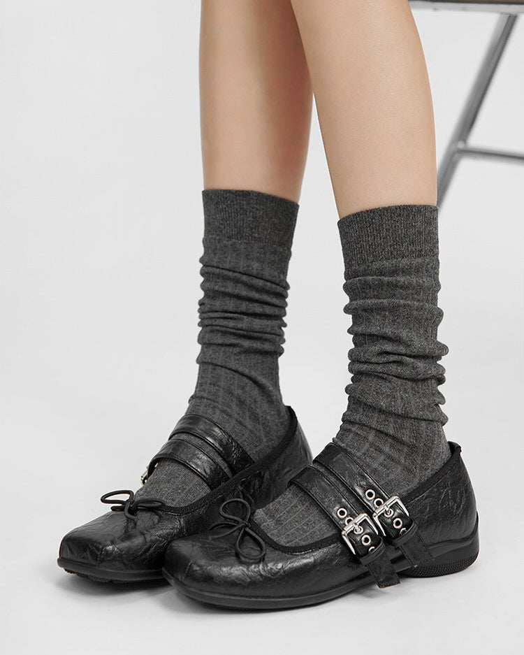 SILVER GLITTER MARY JANE FLATS WITH VEGAN LEATHER AND BALLET FLATS STYLE