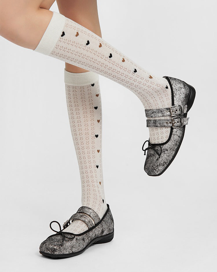 SILVER GLITTER MARY JANE FLATS WITH VEGAN LEATHER AND BALLET FLATS STYLE