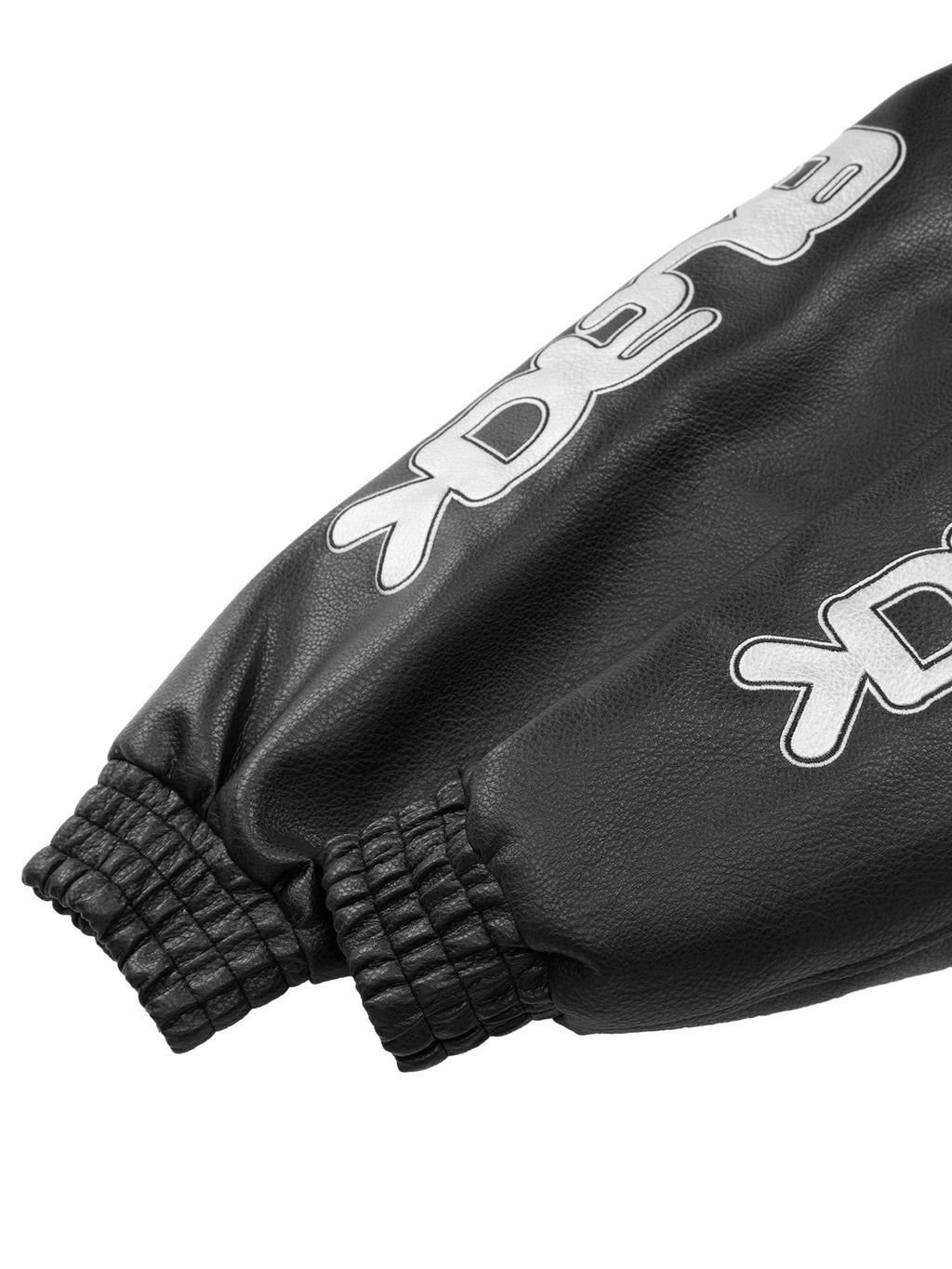 SILVER RACING JACKET WITH VINTAGE EMBROIDERED LONG SLEEVE AND LAPEL COLLAR