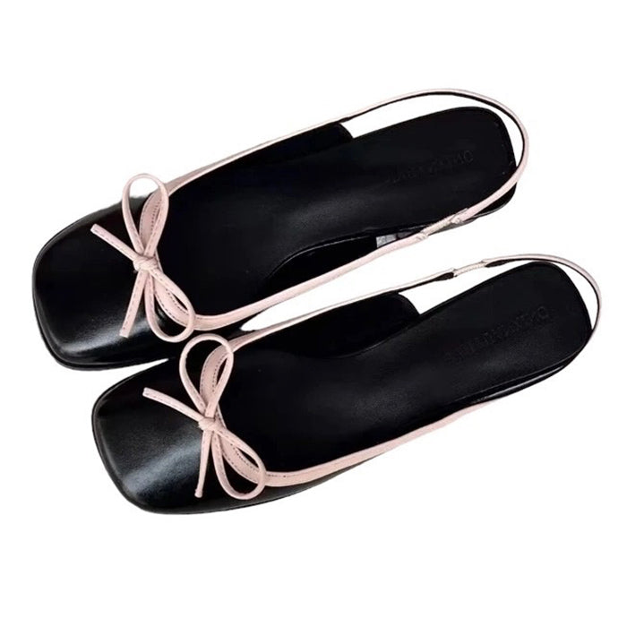 SILVER SLINGBACK SHOES WITH PINK BOWS FOR WOMEN