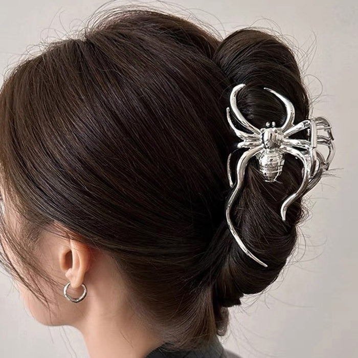 SILVER SPIDER BROOCH ACCESSORY JEWELRY PIN FOR CLOTHING OR BAGS