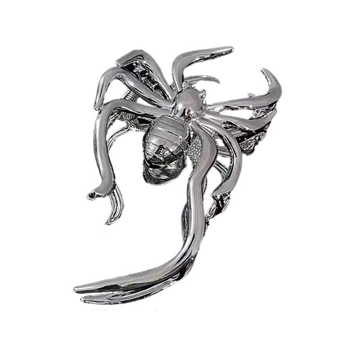 SILVER SPIDER BROOCH ACCESSORY JEWELRY PIN FOR CLOTHING OR BAGS