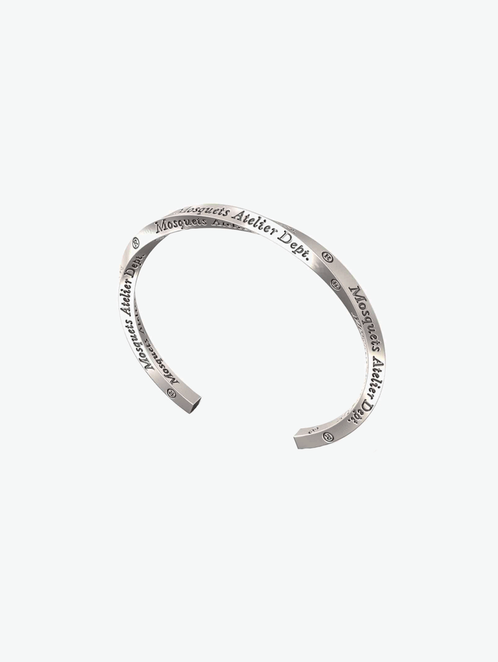 SILVER TWISTED BANGLE WITH ENGRAVING FEATURES ADJUSTABLE