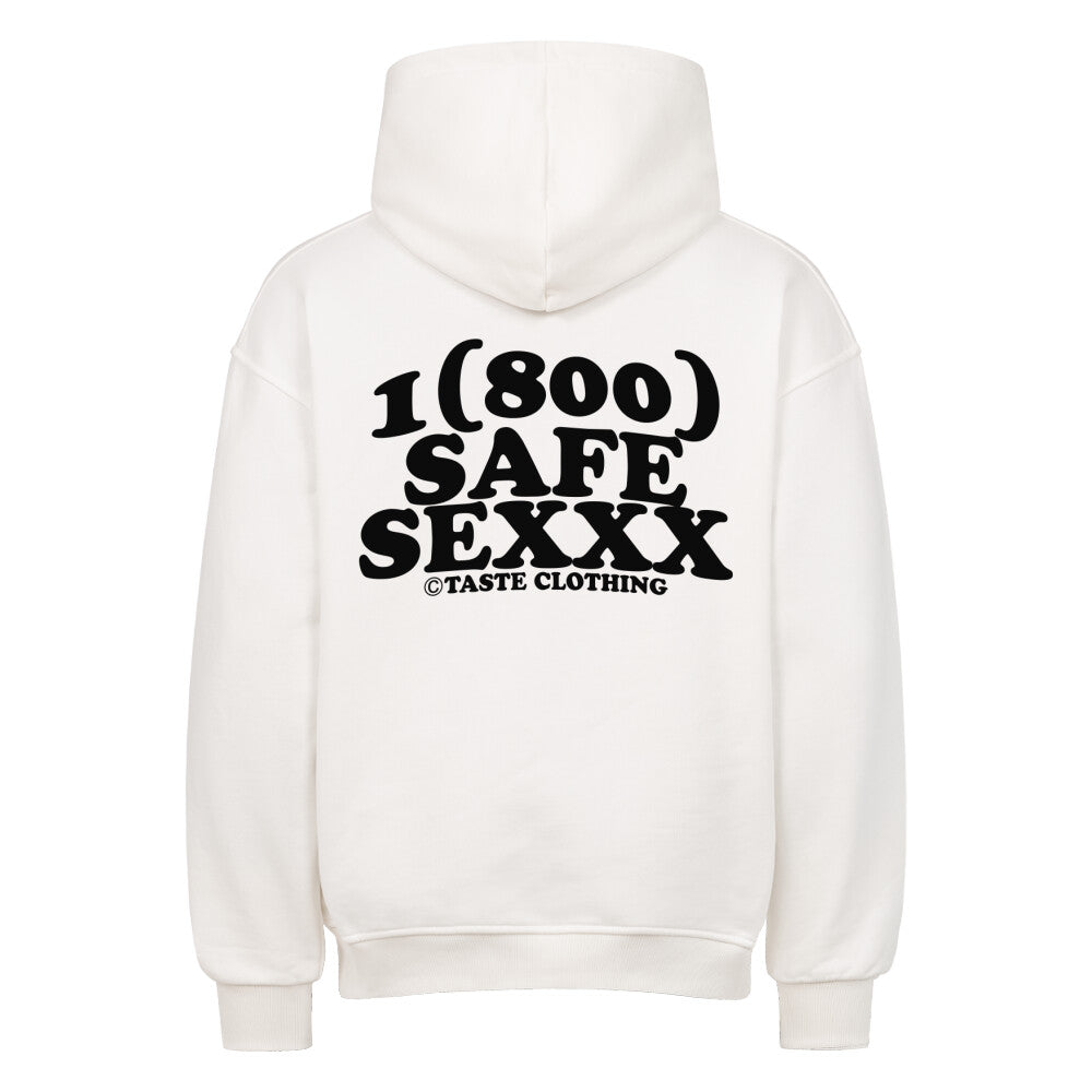 SIX OVERSIZED HOODIE IN WHITE WITH BLACK TEXT - OVERSIZED HOODIE