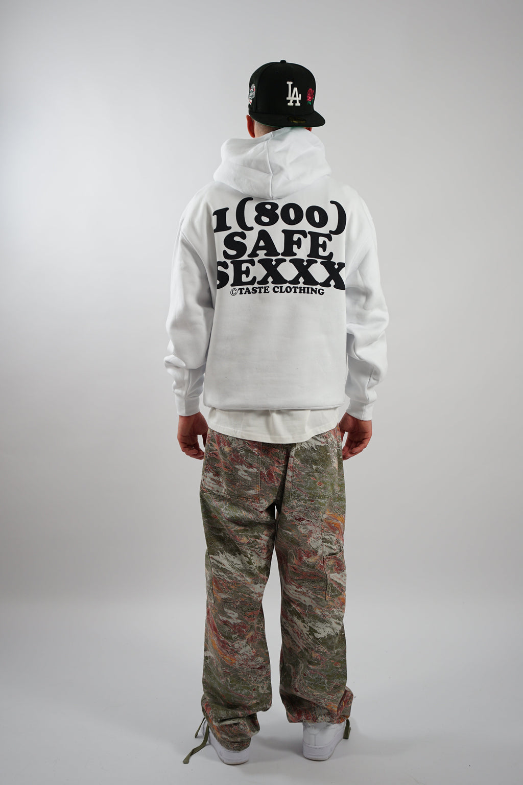 SIX OVERSIZED HOODIE IN WHITE WITH BLACK TEXT - OVERSIZED HOODIE