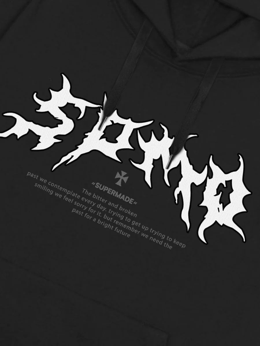 SKELETON GRAPHIC BLACK HOODIE CASUAL LONG SLEEVE