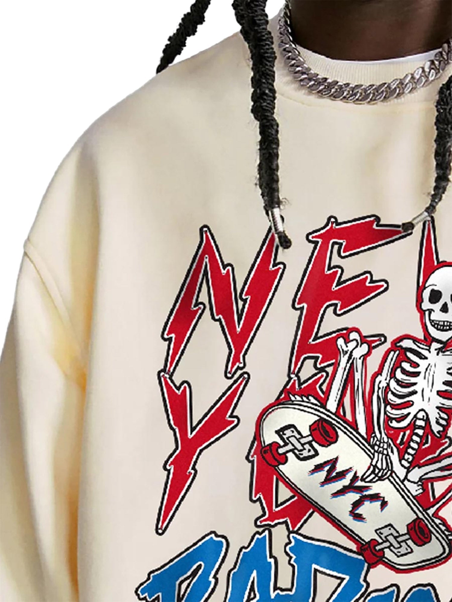 SKELETON GRAPHIC PULLOVER SWEATSHIRT YORK RADICAL SKATEBOARD SKULL