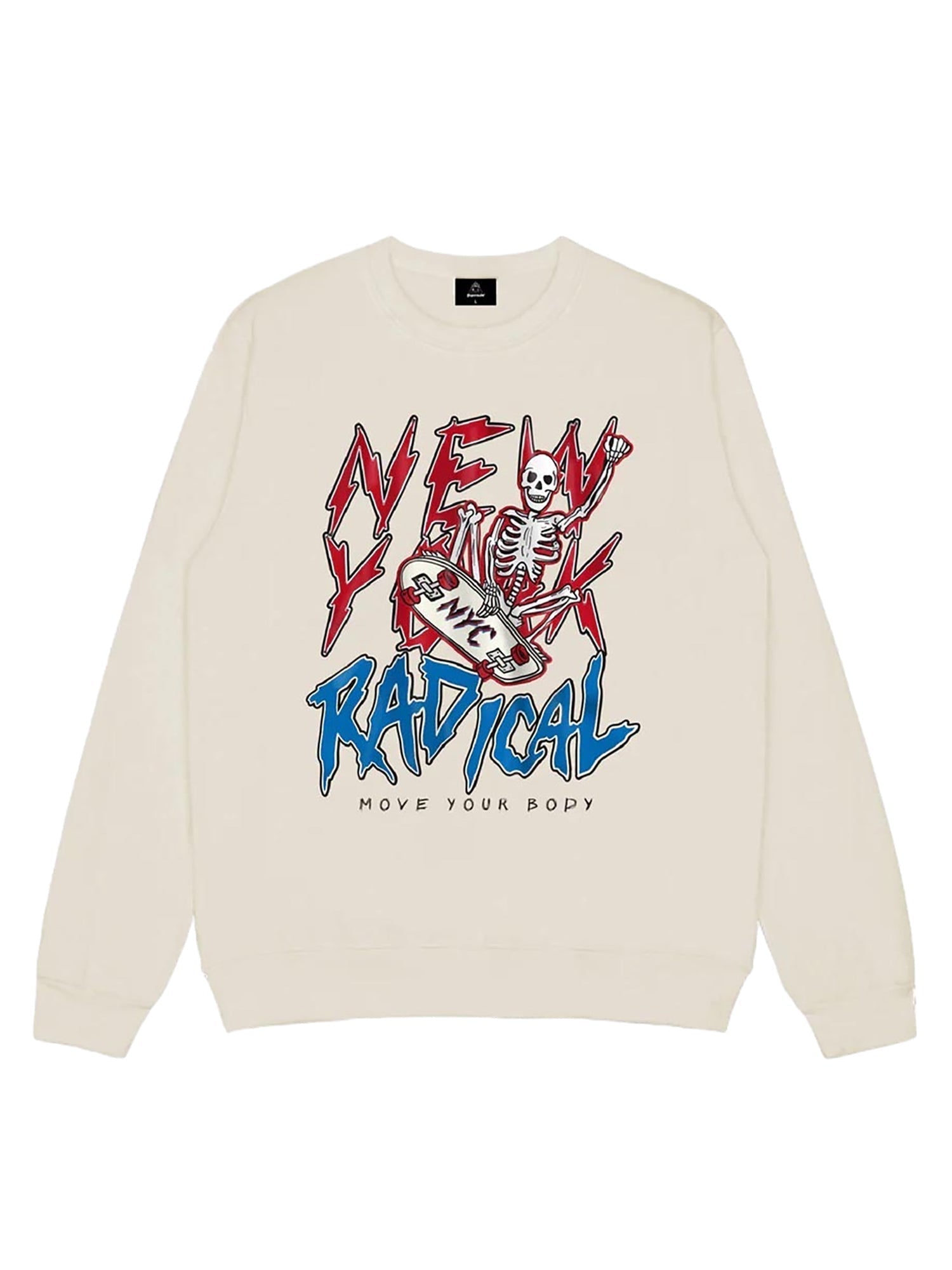 SKELETON GRAPHIC PULLOVER SWEATSHIRT YORK RADICAL SKATEBOARD SKULL