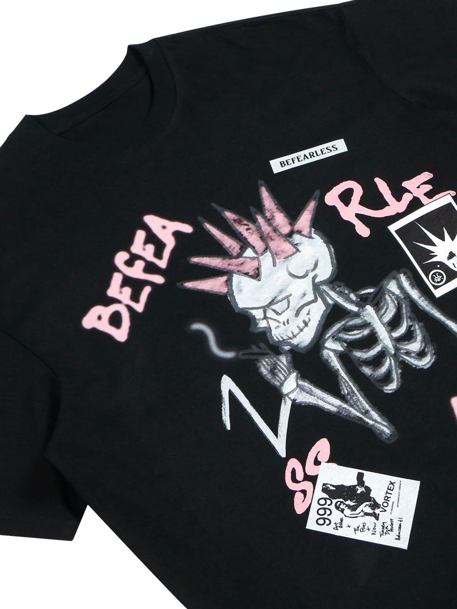 SKELETON GRAPHIC SHORT SLEEVE T-SHIRT WITH ROUND COLLAR AND LOOSE FIT