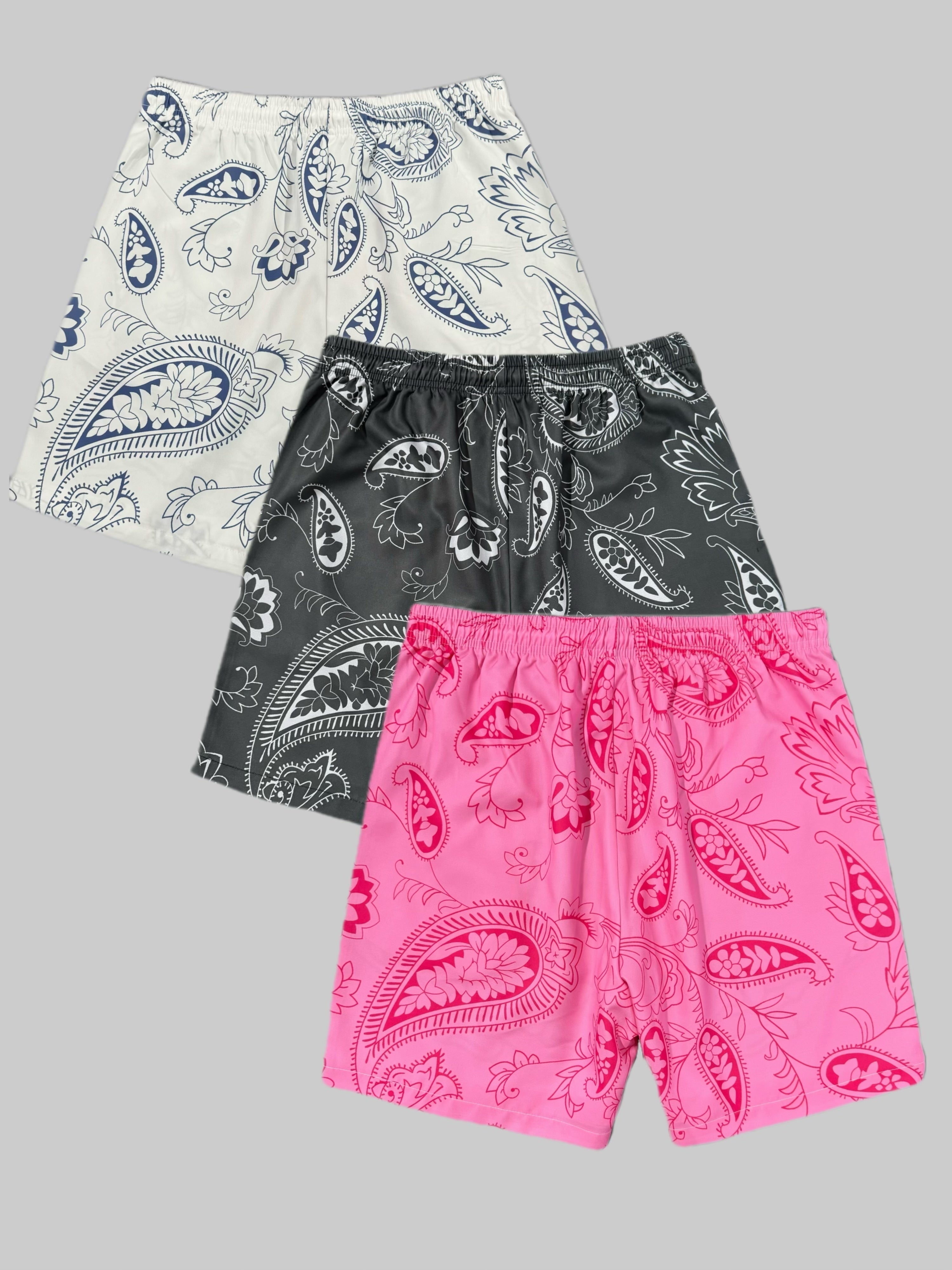 SKELETON-HAND-PRINTED WOVEN SHORTS BUNDLE - REGULAR FIT GRAFFITI PRINT