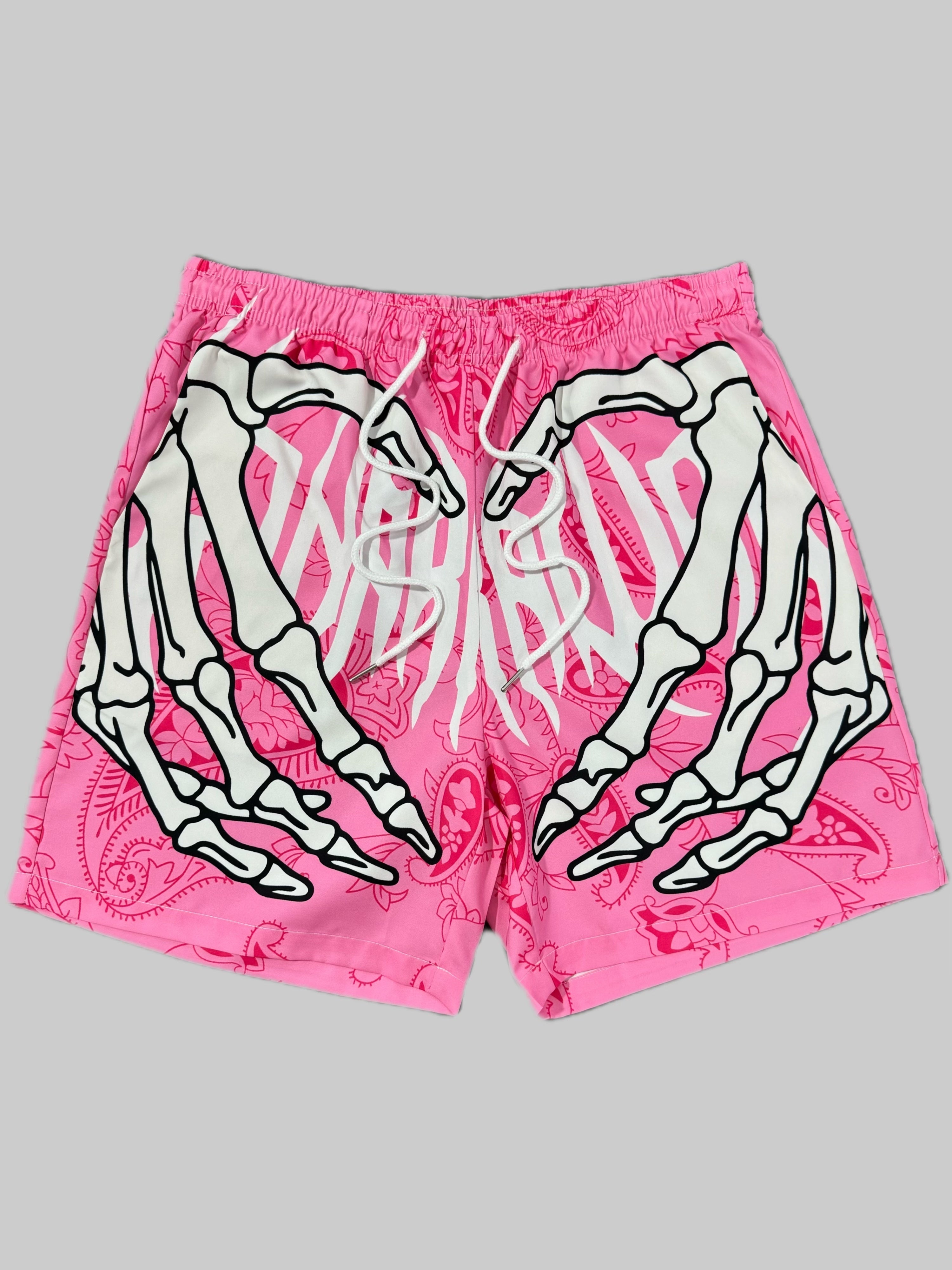SKELETON-HAND-PRINTED WOVEN SHORTS BUNDLE - REGULAR FIT GRAFFITI PRINT