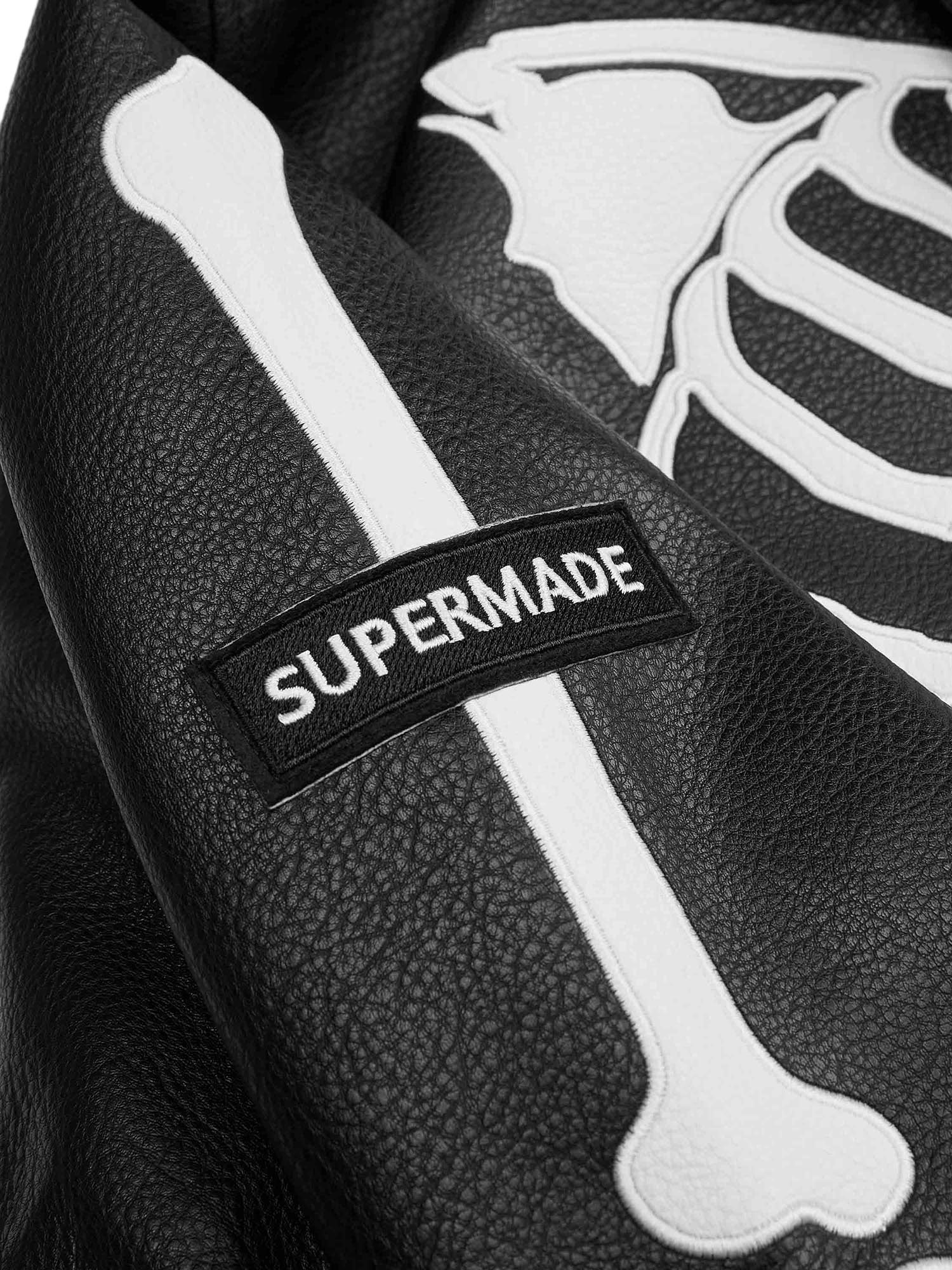 SKELETON-THEMED JACKET AND JEANS SET WITH LONG SLEEVE LAPEL COLLAR