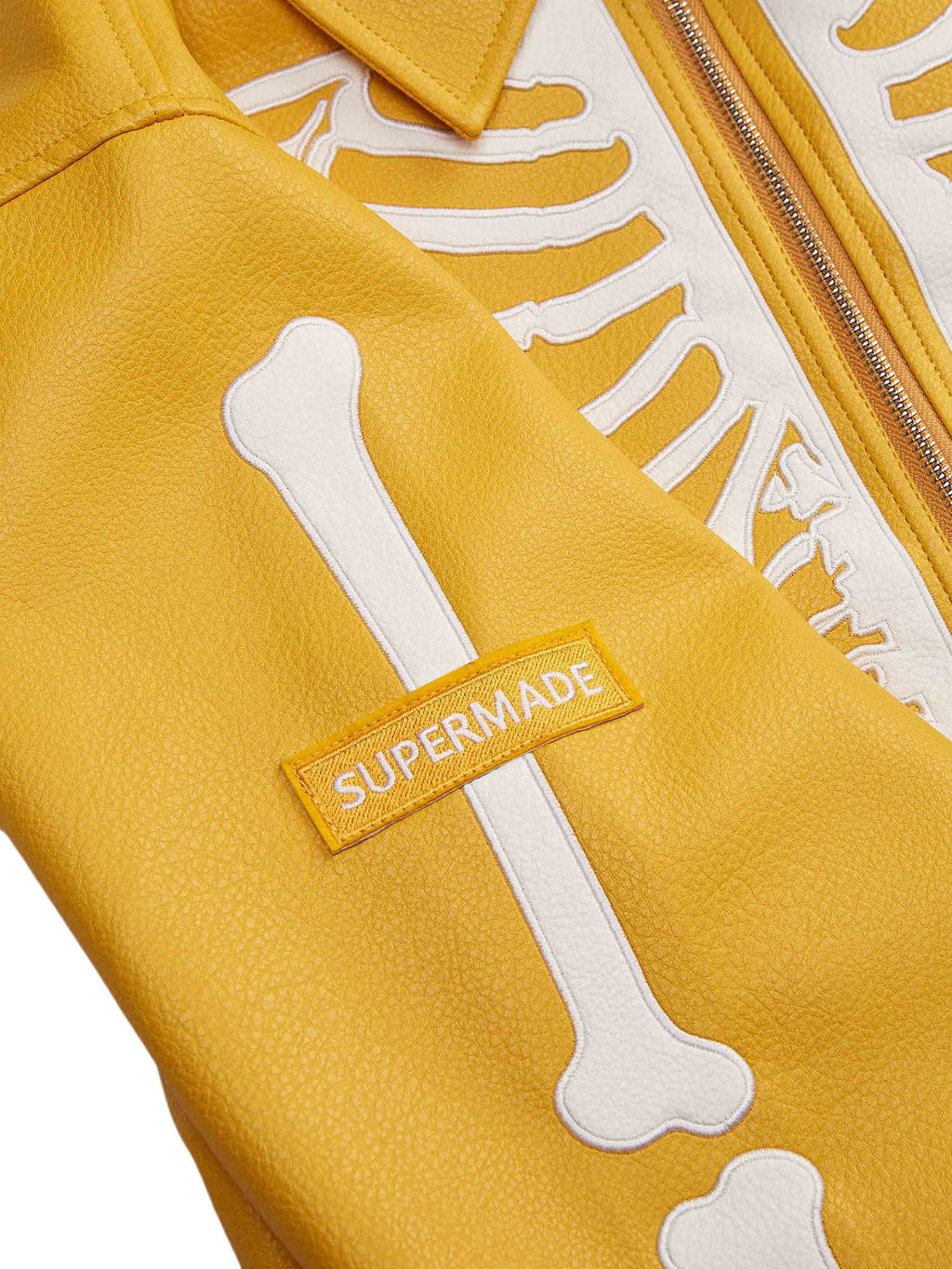 SKELETON-THEMED JACKET AND JEANS SET WITH LONG SLEEVE LAPEL COLLAR