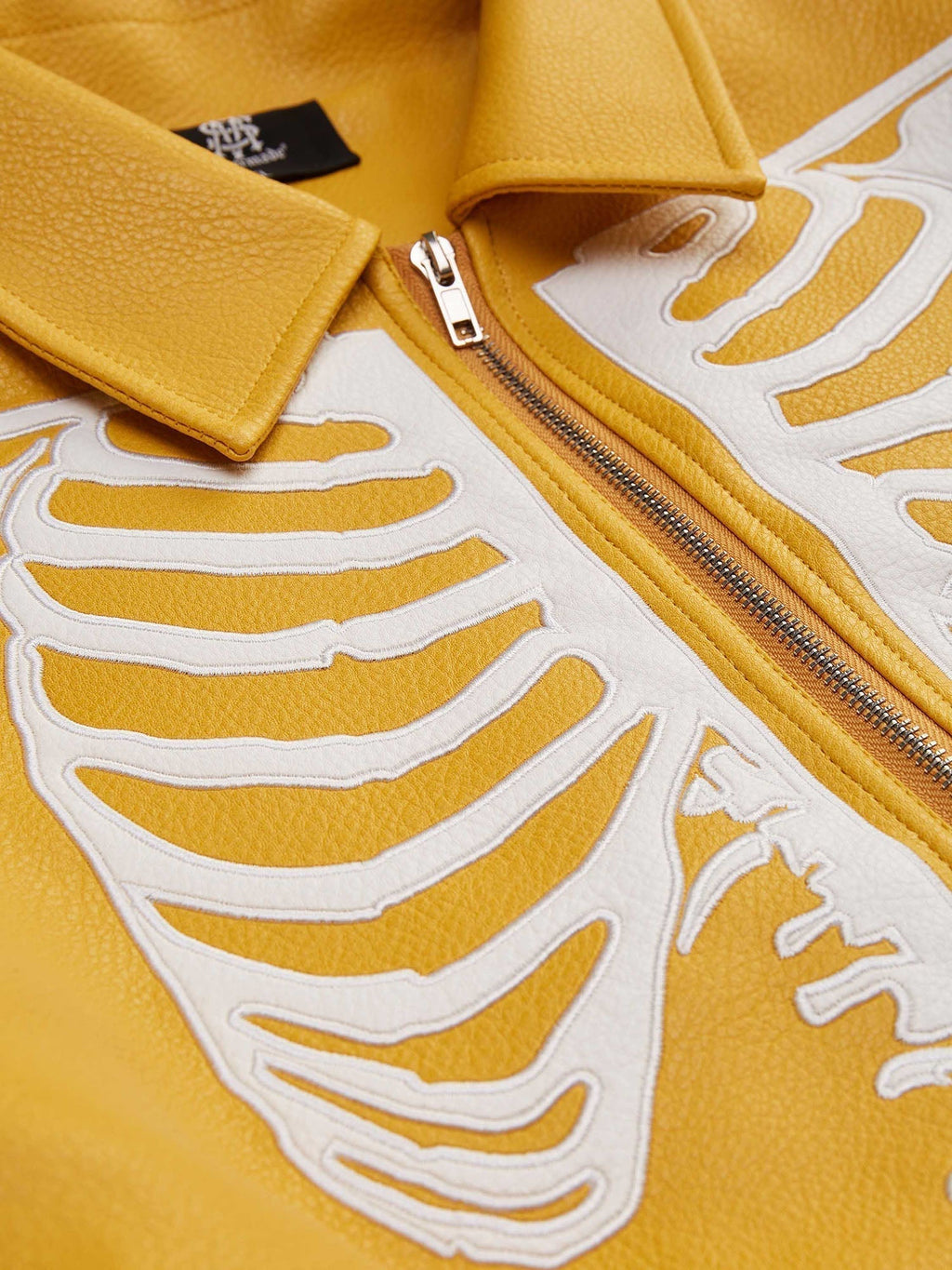 SKELETON-THEMED JACKET AND JEANS SET WITH LONG SLEEVE LAPEL COLLAR