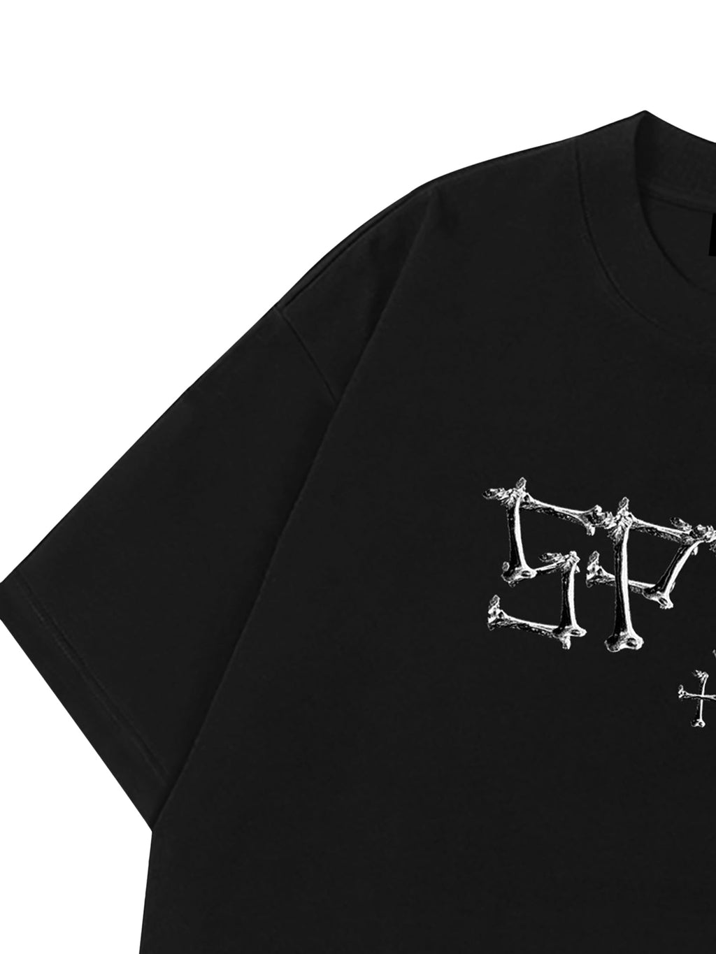 SKULL GRAPHIC BLACK T-SHIRT - SWEETHEART SUPPLIES SKULL PRINT