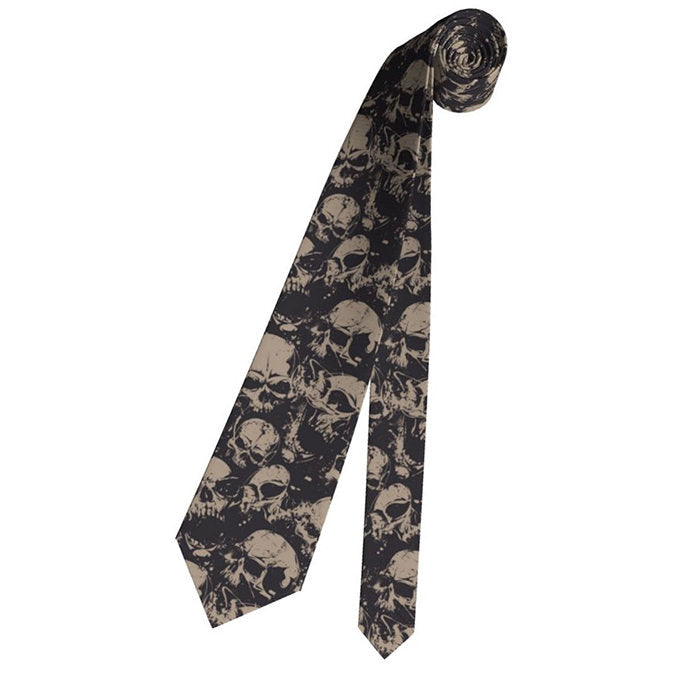 SKULL PATTERNED NECKTIE FOR FORMAL OCCASIONS
