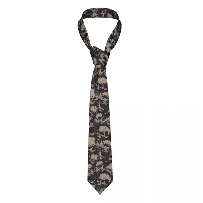 SKULL PATTERNED NECKTIE FOR FORMAL OCCASIONS
