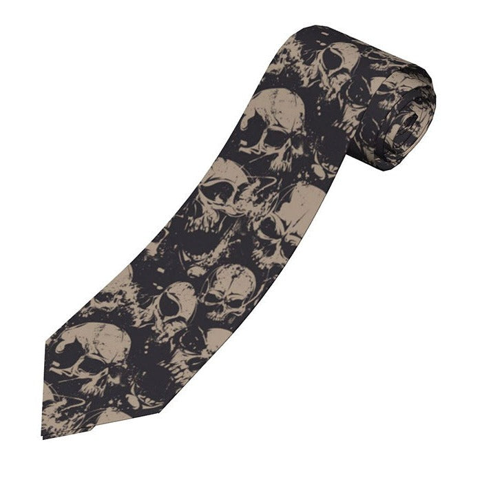 SKULL PATTERNED NECKTIE FOR FORMAL OCCASIONS