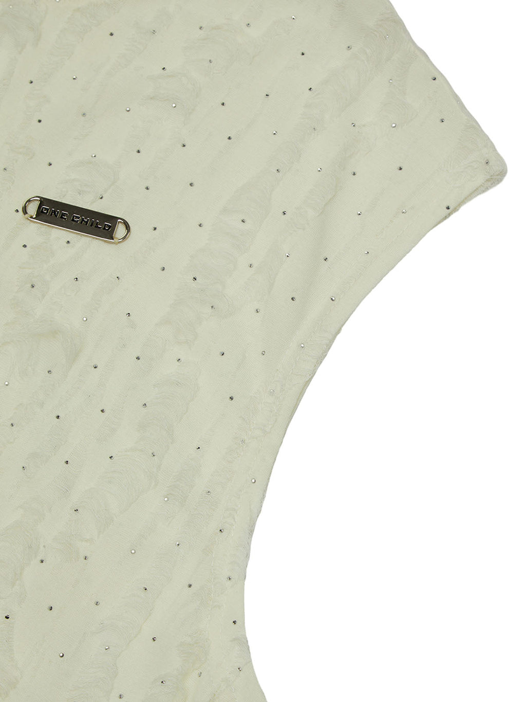 SLEEVELESS BEIGE SHIRT WITH LOOSE-FIT SLEEVELESS ROUND COLLAR