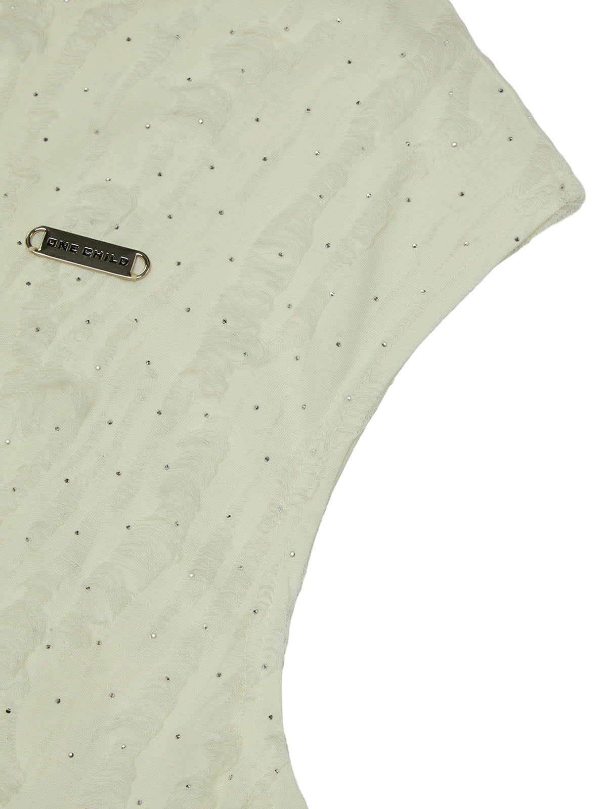 SLEEVELESS BEIGE SHIRT WITH LOOSE-FIT SLEEVELESS ROUND COLLAR