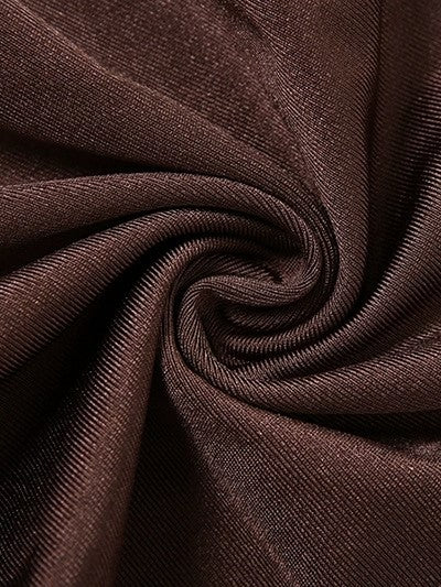 SLEEVELESS DRESS IN COFFEE TONE WITH PLEATED WRAP DETAIL