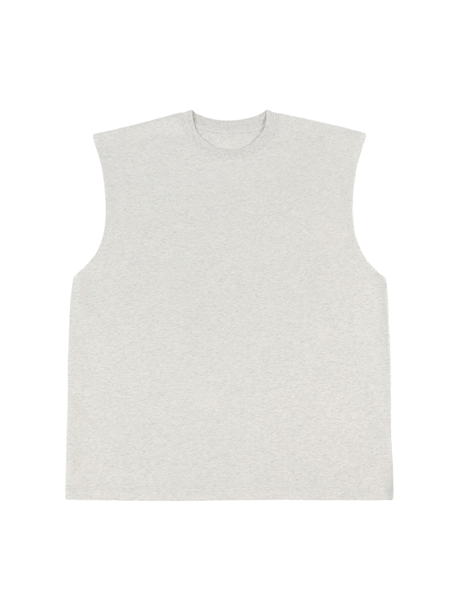 SLEEVELESS JERSEY TOP WITH ROUND COLLAR AND LOOSELY FIT DESIGN
