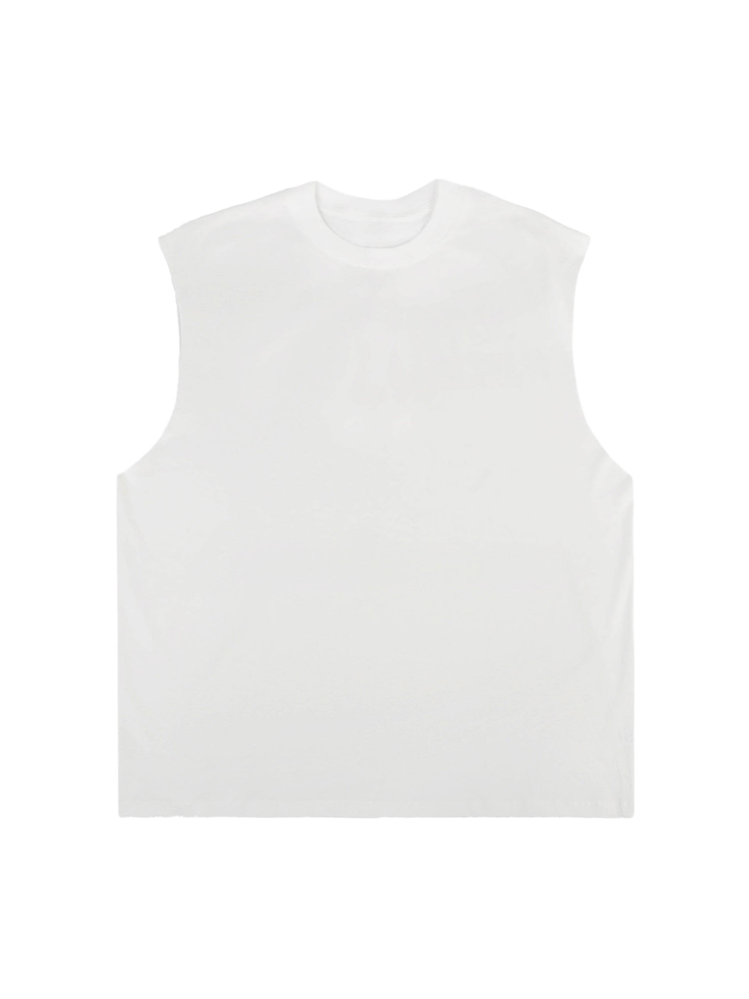 SLEEVELESS JERSEY TOP WITH ROUND COLLAR AND LOOSELY FIT DESIGN