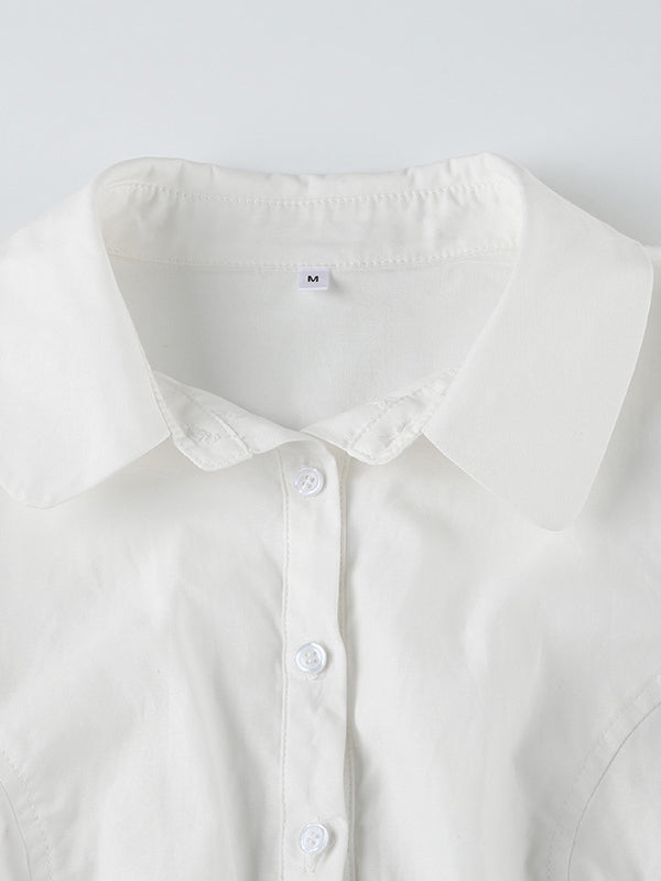 SLIM FIT CASUAL WHITE BUTTON-DOWN SHIRT