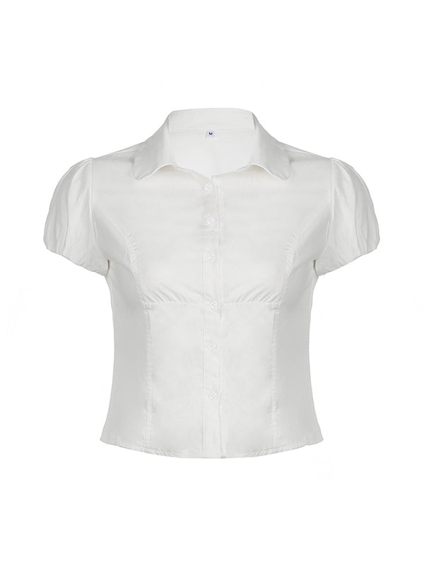 SLIM FIT CASUAL WHITE BUTTON-DOWN SHIRT