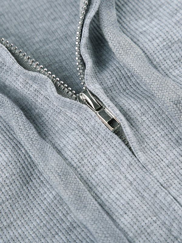 SLIM FIT HOODIE IN GRAY - VERSATILE SLIM FIT ZIP-UP DESIGN