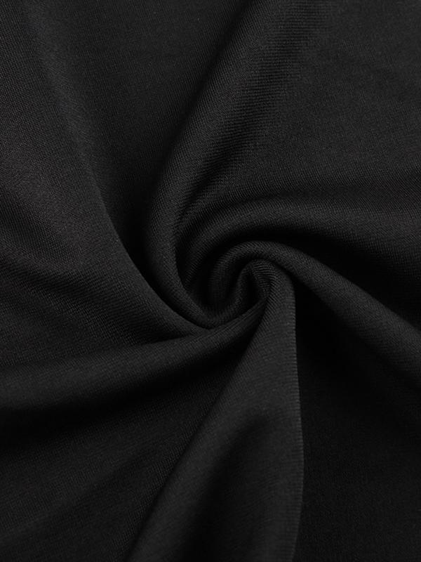 SLIM FIT MINI HALTER DRESS IN BLACK