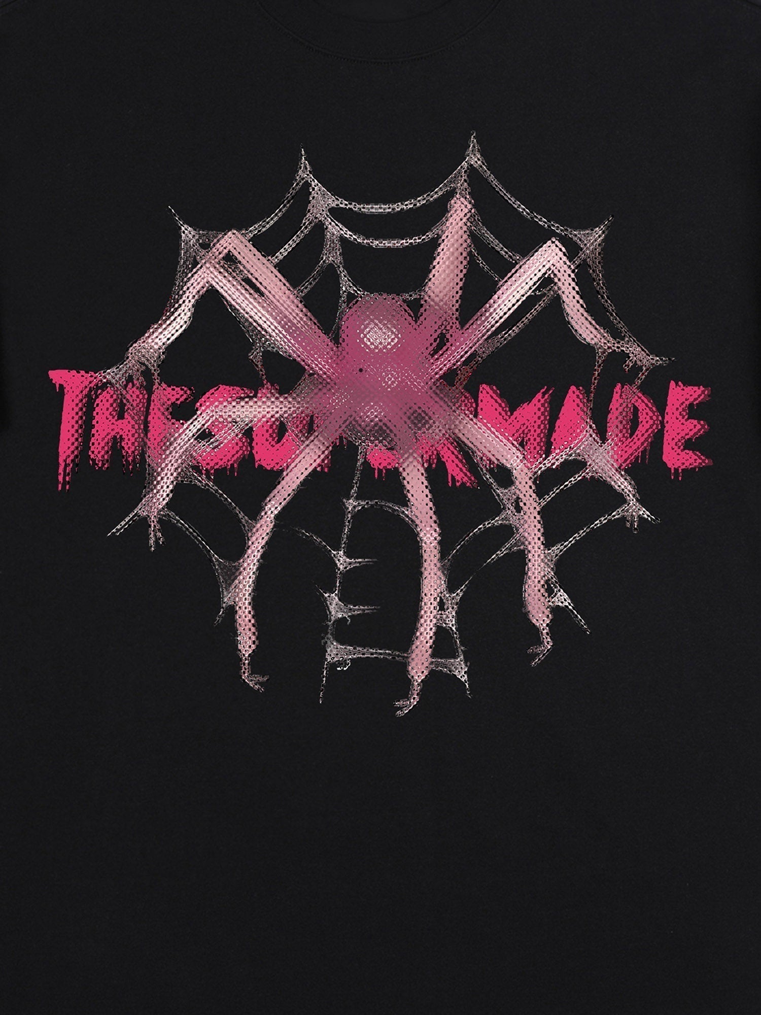 SPIDER GRAPHIC LOOSE FIT SHORT SLEEVE T-SHIRT WITH ROUND COLLAR